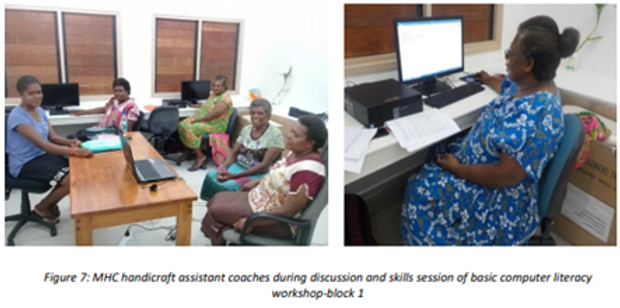 Basic computer literacy Professional development supports Malampa Handicraft Centre Staffs